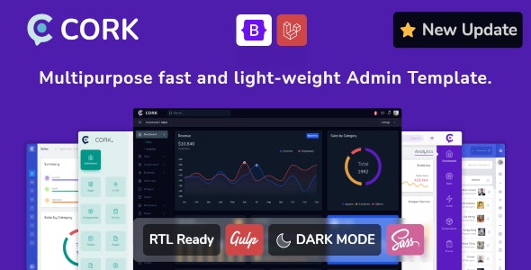 Admin & Dashboard Template Bootstrap Cork