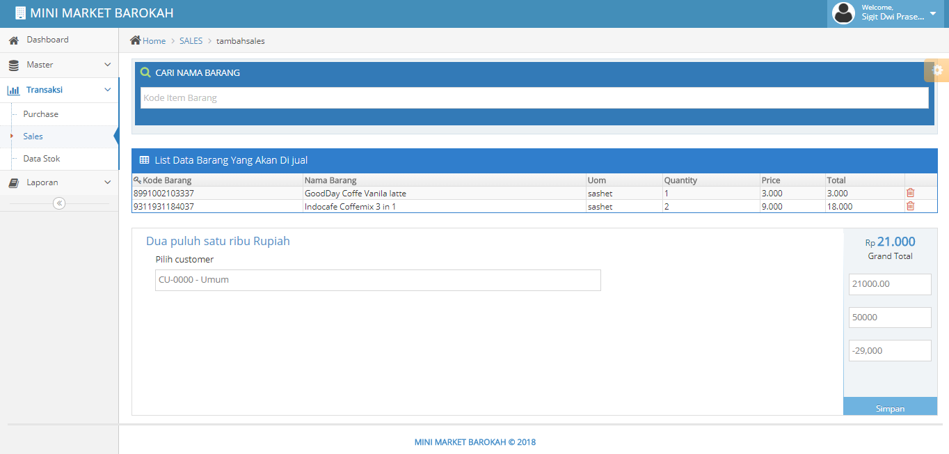 Aplikasi Mini Market dengan PHP dan Mysql